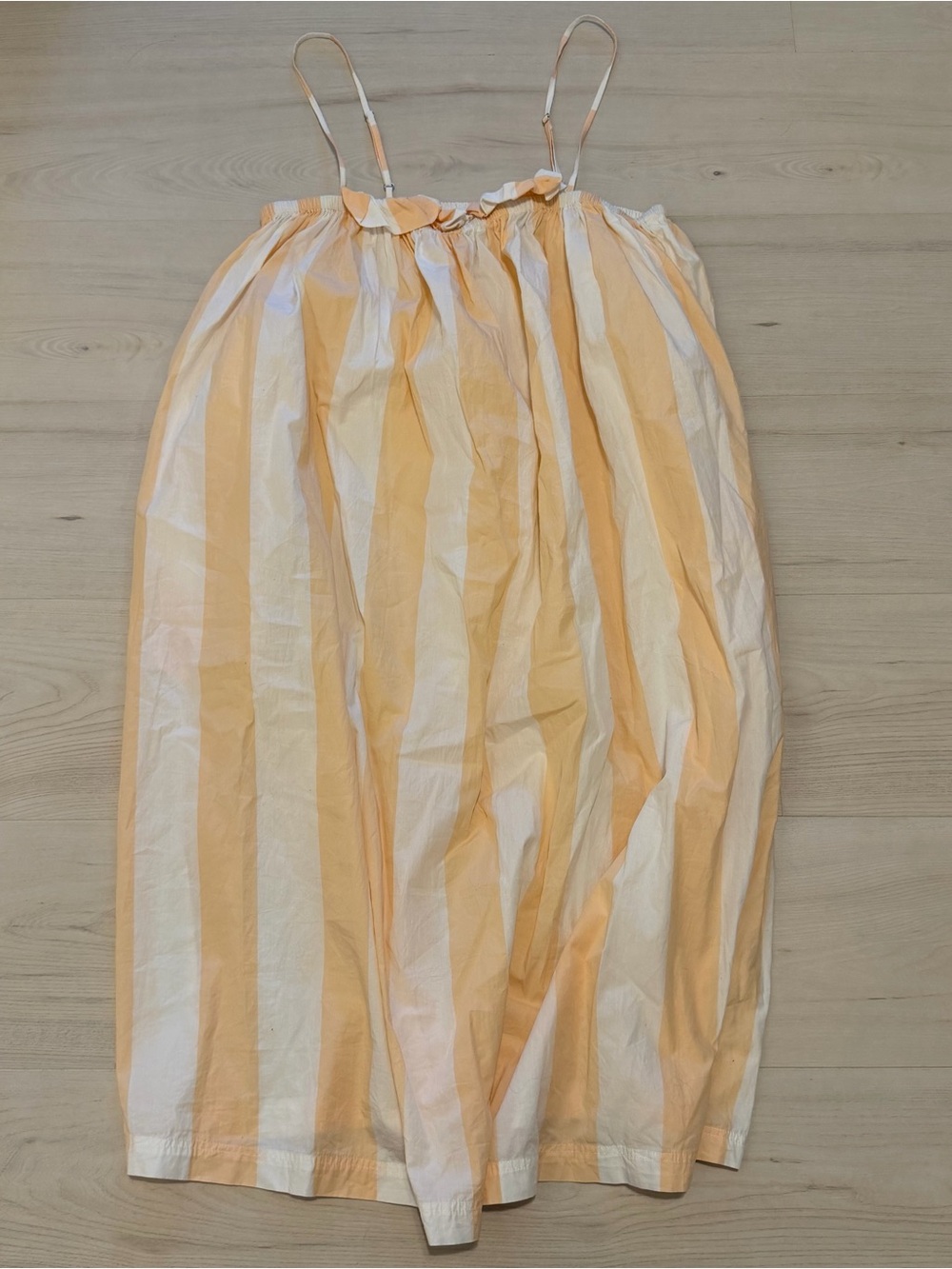 Women’s LAKE Orange and White Striped Midi Dress